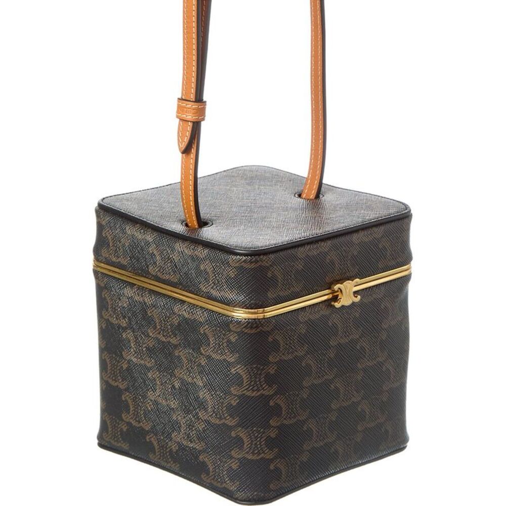 Celine Triomphe Canvas Cosmetic Case, Brown - Picture 3 of 4